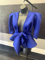 Royal Blue Bow Top - WaistLESS Couturing