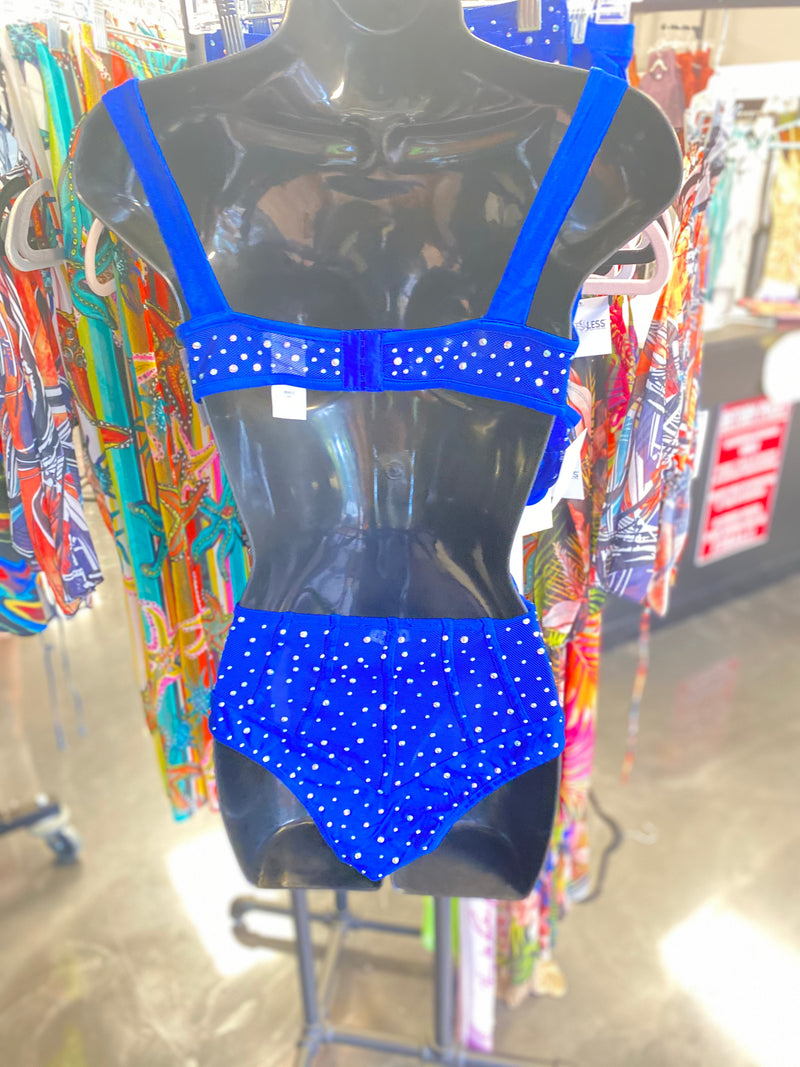 Royal Blue Diamond swimsuit - WaistLESS Couturing