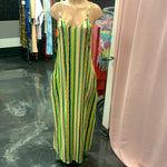 Green Stripe Maxi Dress with Pockets - WaistLESS Couturing