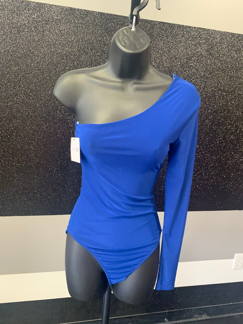 Royal Blue one shoulder body suit - WaistLESS Couturing